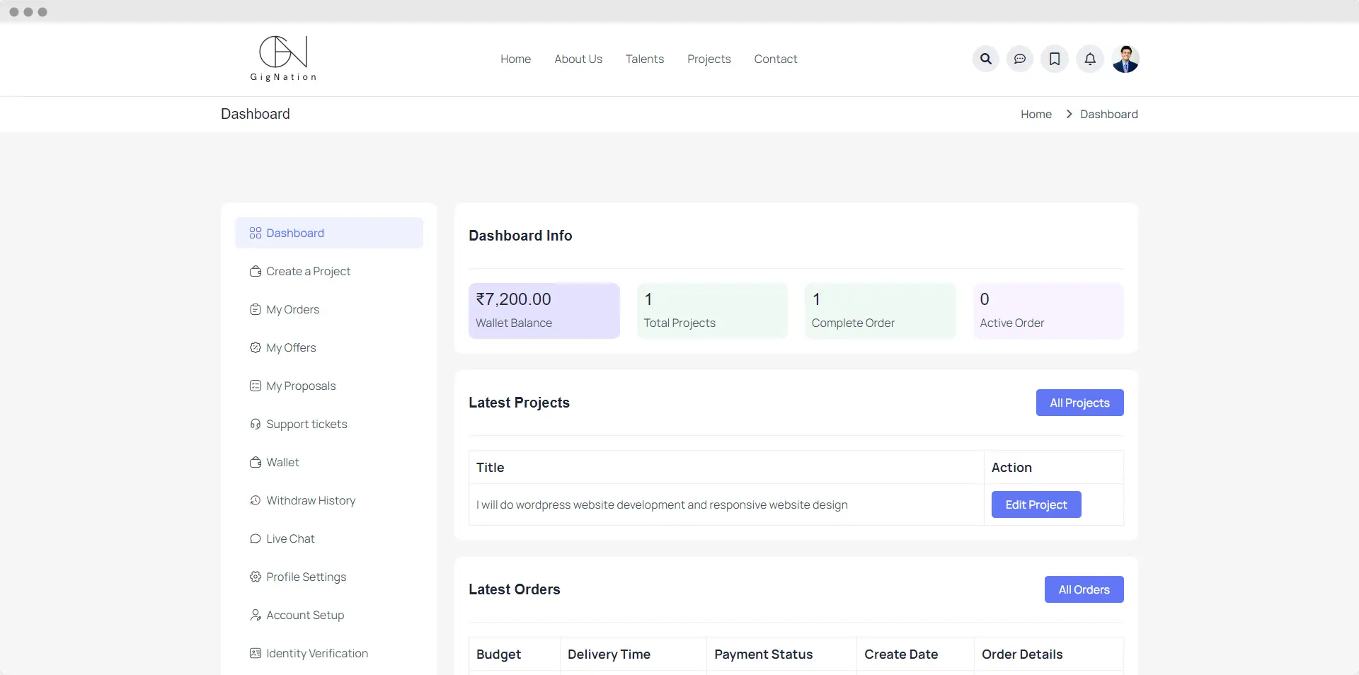 freelancer dashboard